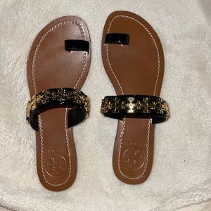 Tory Burch - Val Toe Ring Sandals - 6.5 - Black